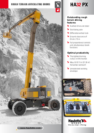 Kołowe przegubowe podnośniki koszowe Haulotte HA 32 PX