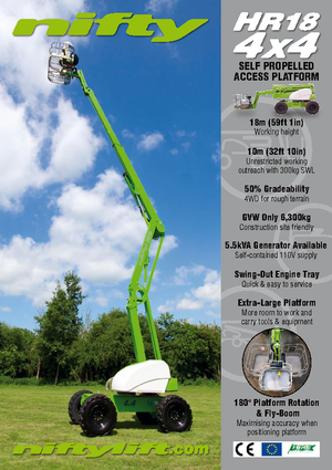 Kołowe przegubowe podnośniki koszowe Niftylift HR 18