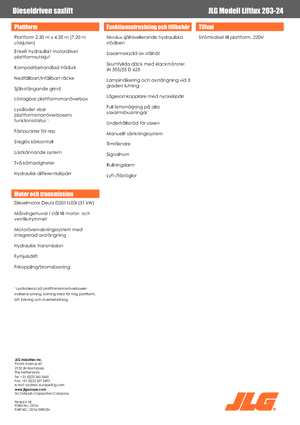 Kołowe podnośniki nożycowe JLG Liftlux 203-24