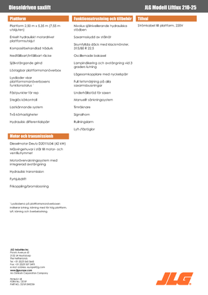 Kołowe podnośniki nożycowe JLG Liftlux 210-25