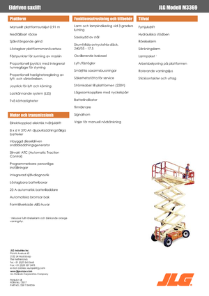 Kołowe podnośniki nożycowe JLG M3369LE