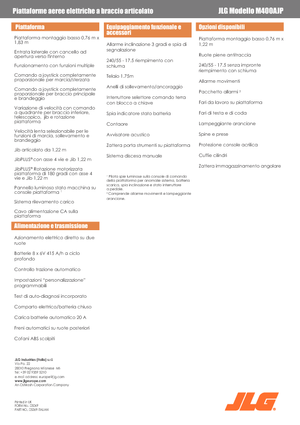 Kołowe przegubowe podnośniki koszowe JLG M400AJP