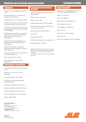 Kołowe przegubowe podnośniki koszowe JLG M400AN