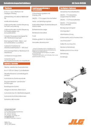 Kołowe przegubowe podnośniki koszowe JLG M450A