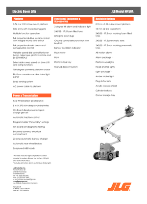 Kołowe przegubowe podnośniki koszowe JLG M450A