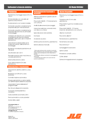 Kołowe przegubowe podnośniki koszowe JLG M450AJ