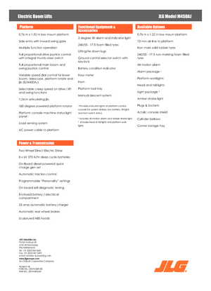 Kołowe przegubowe podnośniki koszowe JLG M450AJ