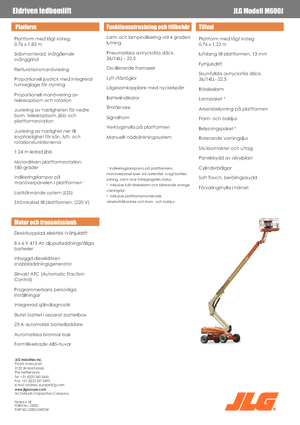 Kołowe teleskopowe platformy robocze JLG M600JA