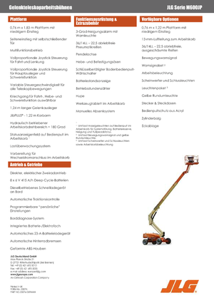 Kołowe teleskopowe platformy robocze JLG M600JP