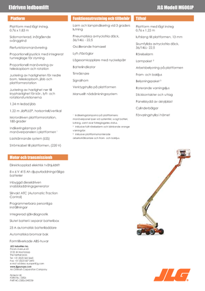Kołowe teleskopowe platformy robocze JLG M600JP