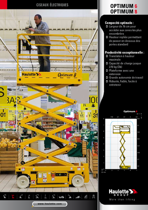 Kołowe podnośniki nożycowe Haulotte Optimum 8