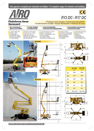 Gąsienicowe, przegubowe podnośniki koszowe AIRO R 13 DC