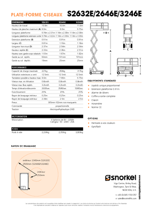 Kołowe podnośniki nożycowe Snorkel S3246E