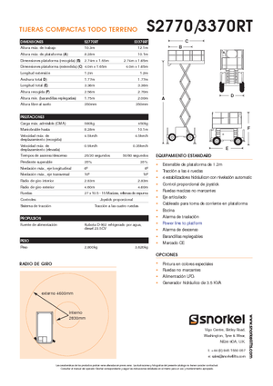 Kołowe podnośniki nożycowe Snorkel S2770RT