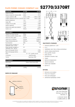 Kołowe podnośniki nożycowe Snorkel S2770RT