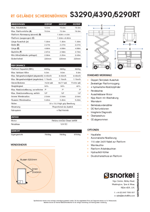 Kołowe podnośniki nożycowe Snorkel S 4390 RT
