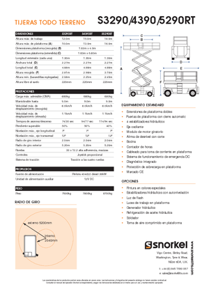 Kołowe podnośniki nożycowe Snorkel S 4390 RT