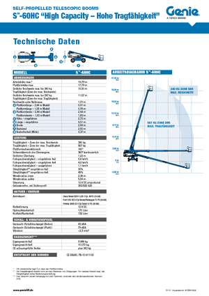 Kołowe teleskopowe platformy robocze Genie S-60 HC