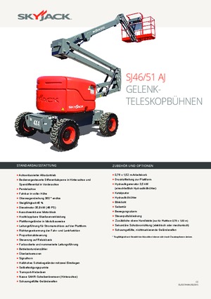 Kołowe przegubowe podnośniki koszowe Skyjack SJ 51 AJ