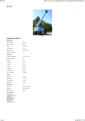 Kołowe teleskopowe platformy robocze Aichi SP25B