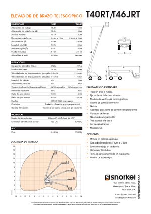 Kołowe teleskopowe platformy robocze Snorkel T40RT