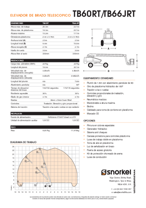 Kołowe teleskopowe platformy robocze Snorkel T60RT