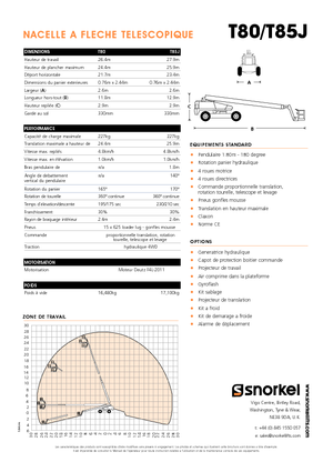 Kołowe teleskopowe platformy robocze Snorkel TB85J