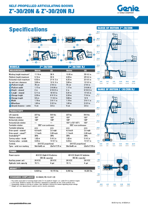 Kołowe przegubowe podnośniki koszowe Genie Z-30/20N RJ