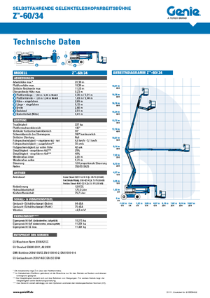Kołowe przegubowe podnośniki koszowe Genie Z-60/34
