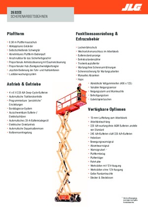 Kołowe podnośniki nożycowe JLG 2632ES