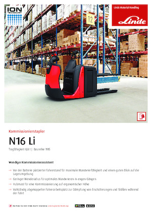 Wózki do kompletacji zamówień Linde N16Li