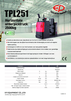 Wózki do kompletacji zamówień EP TPL251