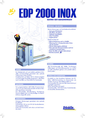 Wózek paletowy ręczny Stöcklin EDP 2000 Inox