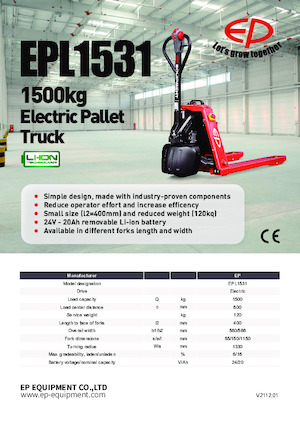 Wózek paletowy ręczny EP EPL1531