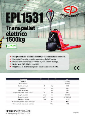 Wózek paletowy ręczny EP EPL1531