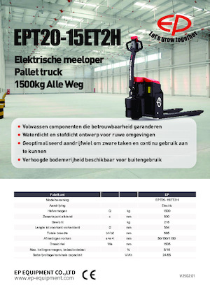 Wózek paletowy ręczny EP EPT20-15ET2H