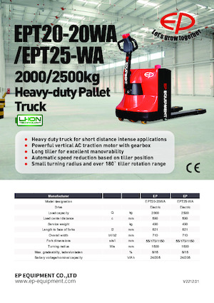 Wózek paletowy ręczny EP EPT20-20WA