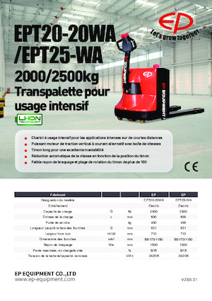 Wózek paletowy ręczny EP EPT20-20WA