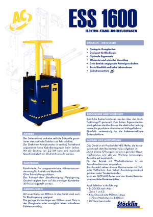 Wózki platformowe podnośnikowe Stöcklin ESS 1600