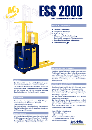 Wózki platformowe podnośnikowe Stöcklin ESS 2000