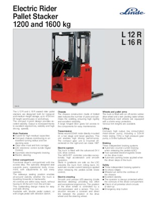 Wózki paletowe elektryczne Linde L 16 R-i