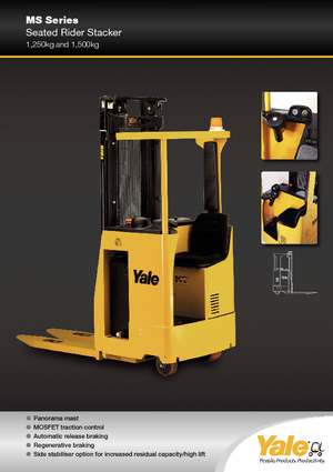 Wózki podnośnikowe z siedziskiem Yale MS 12 S