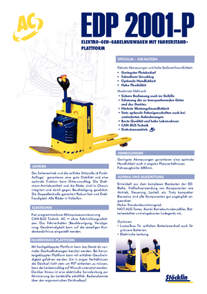 Elektryczne wózki paletowe platformowe Stöcklin EHP 2000 P