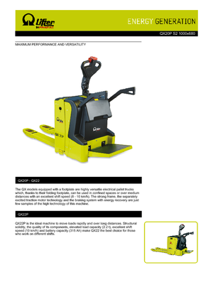 Elektryczne wózki paletowe platformowe PRAMAC Lifter QX 20 P