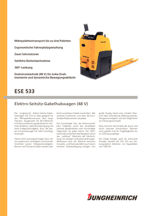 Elektryczne wózki paletowe z siedziskiem Jungheinrich ESE 533