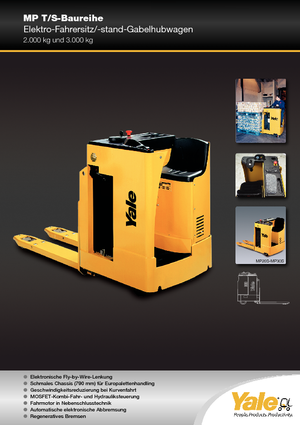 Elektryczne wózki paletowe z siedziskiem Yale MP 20 S