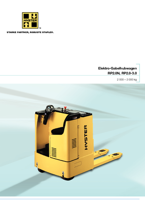 Elektryczne wózki paletowe z siedziskiem Hyster RP2.0N