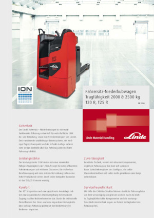 Elektryczne wózki paletowe z siedziskiem Linde T25R