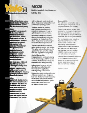 Elektryczne wózki paletowe platformowe Yale MO25