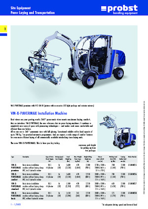 Maszyny do układania kostki brukowej Probst VM-X-PAVERMAX comfort